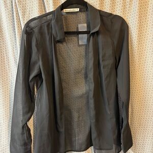 Abercrombie & Fitch Black Blouse with Relaxed Fit